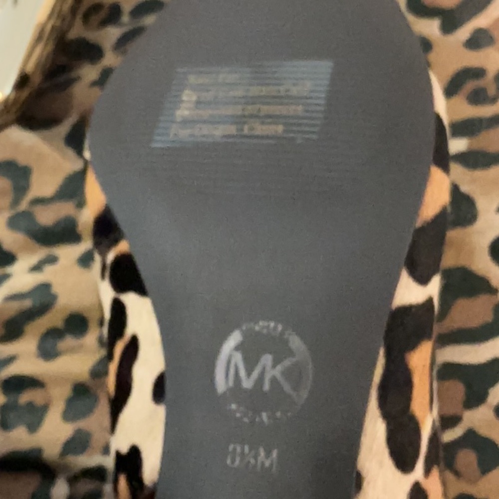 NWOT Michael Kors Leopard Print Calf Hair Kitten Heel Slingbacks - Picture 9 of 9